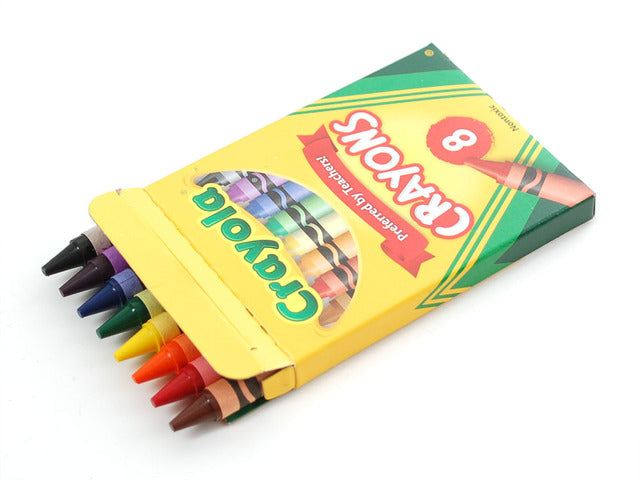 Opened box of Crayola Crayons - Rainbow 8 Pack