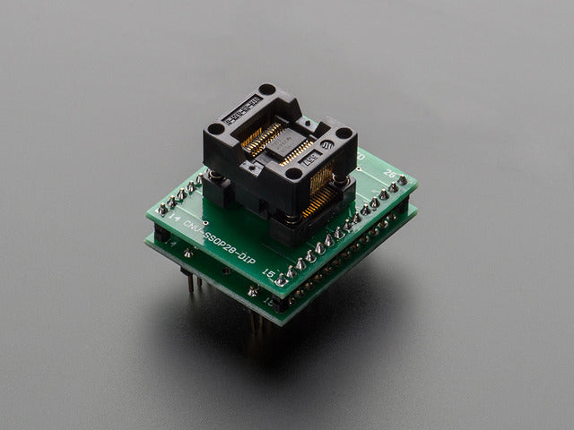 Angled shot of SMT Test Socket - TQFP-28 Breakout.