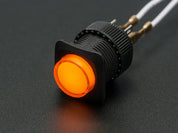 16mm Illuminated Pushbutton - Yellow Momentary
