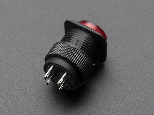 16mm Illuminated Pushbutton - Red Latching On/Off Switch