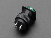 16mm Illuminated Pushbutton - Green Latching On/Off Switch