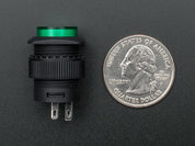 16mm Illuminated Pushbutton - Green Latching On/Off Switch