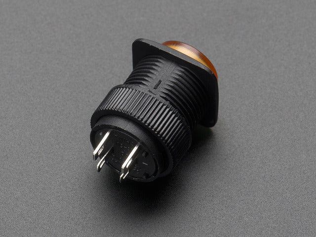 16mm Illuminated Pushbutton - Yellow Latching On/Off Switch