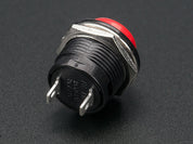 16mm Panel Mount Momentary Pushbutton -  Red