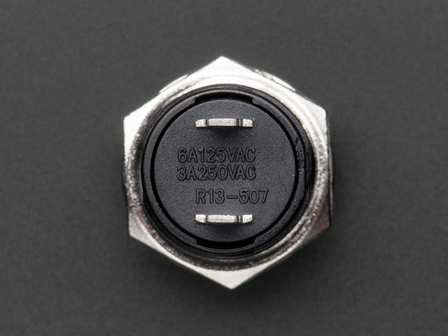 16mm Panel Mount Momentary Pushbutton -  Red