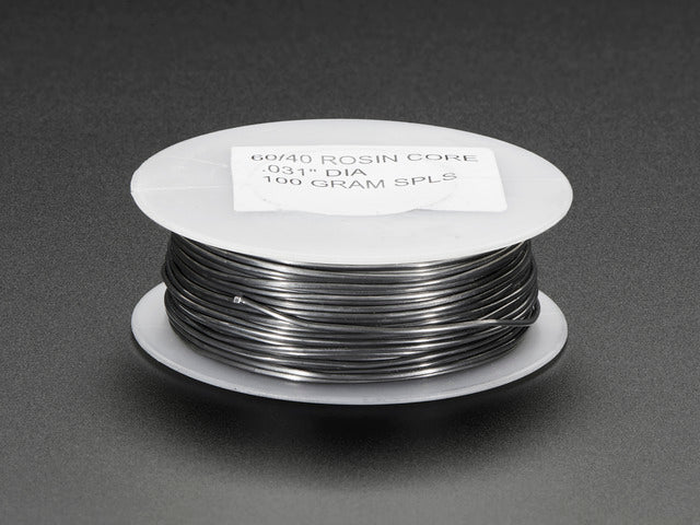 40 lead rosin-core solder 0.031" diameter. 