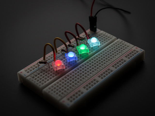 Diffused 'Piranha' Super-flux  RGB (tri-color) LED (10 pack)