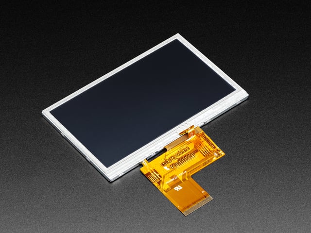 Bare rectangular TFT display with flex connector