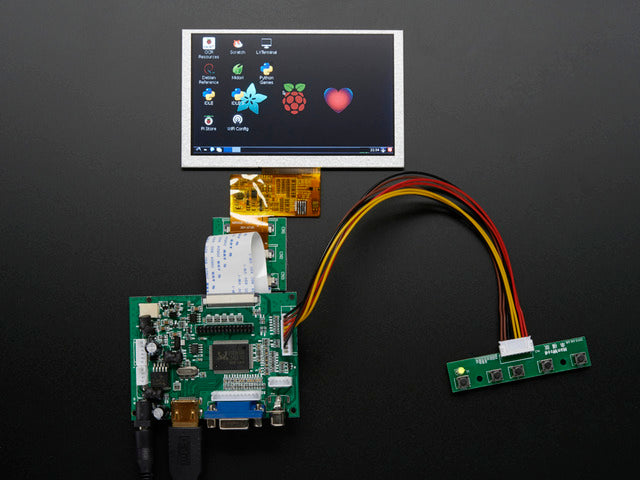 HDMI 4 Pi 5" Display not Touchscreen 800x480 - HDMI/VGA/NTSC/PAL
