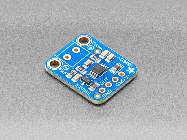 Angled shot of a Analog Output K-Type Thermocouple Amplifier board. 