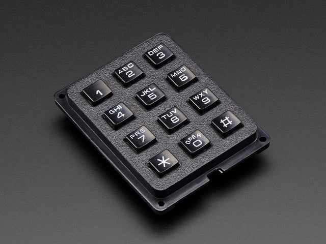 Black 3x4 Phone-style Matrix Keypad