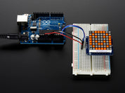Small 1.2" 8x8 Ultra Bright Square Amber LED Matrix + Backpack