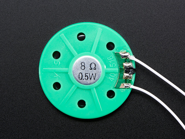 Thin Plastic Speaker w/Wires - 8 ohm 0.25W