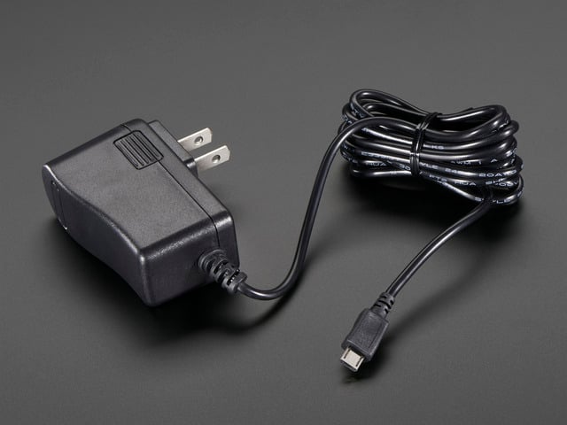 5V 2.5A Switching Power Supply with 20AWG MicroUSB Cable