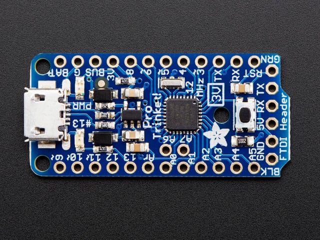 Top of Adafruit Pro Trinket - 3V 12MHz.