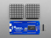 16x8 1.2" LED Matrix + Backpack - Ultra Bright Square Blue LEDs
