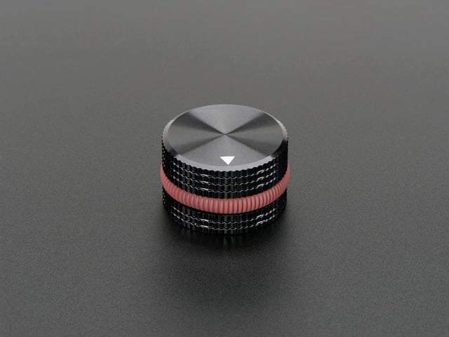 Solid Machined Metal potentiometer or encoder Knob with rubber grip