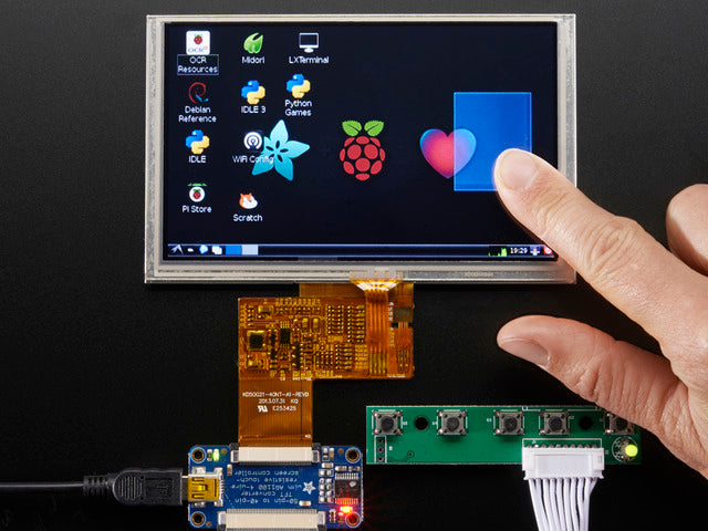HDMI 4 Pi: 5" Display w/Touch and Mini Driver - 800x480 HDMI