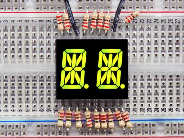 Dual Alphanumeric Display - Yellow-Green 0.54" - Pack of 2