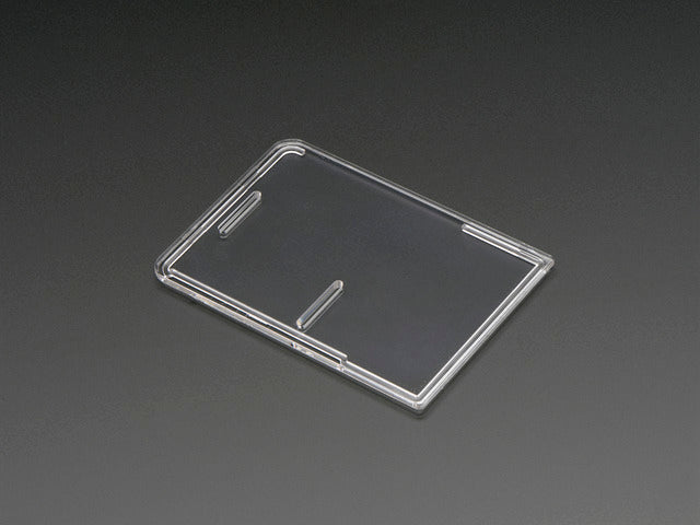 Angled shot of clear Pi Model B+ / Pi 2 / Pi 3 Case Lid.