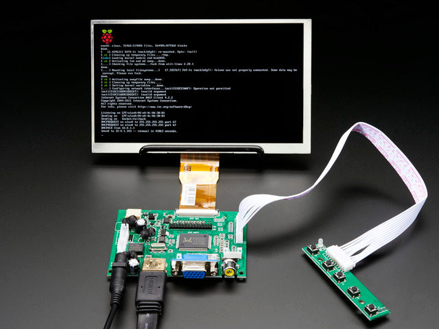 HDMI 4 Pi: 7" Display no Touchscreen 1024x600- HDMI/VGA/NTSC/PAL