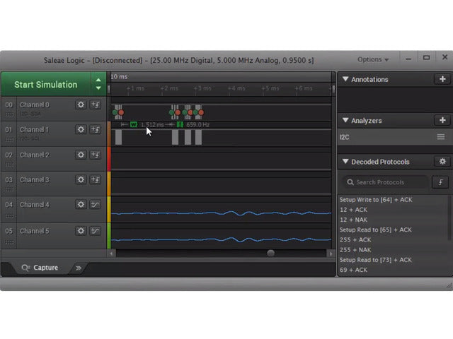 Saleae Logic 8 - 8 Channels Logic + Analog - Black