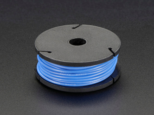 Angle shot Silicone Cover Stranded-Core Wire - 25ft 26AWG - Blue