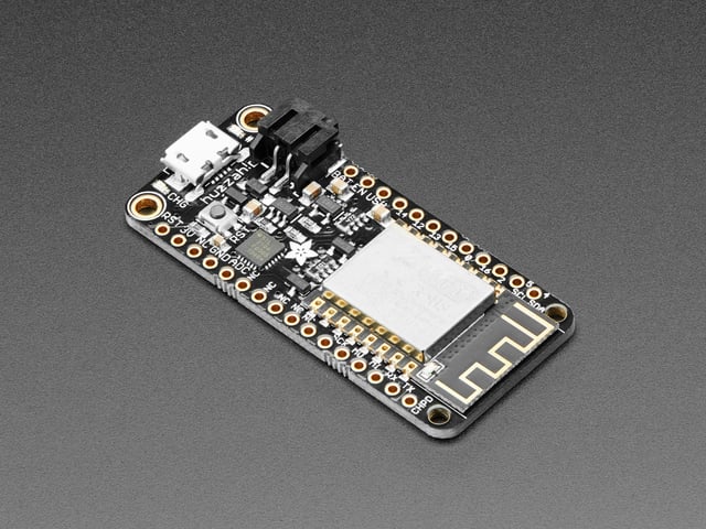 Angled shot of rectangular microcontroller.