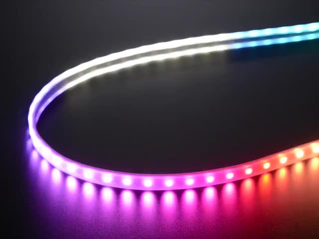 Adafruit NeoPixel Digital RGB LED Strip with different rainbow and white lights moving around