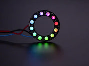 NeoPixel Ring with 12 x 5050 RGBW LEDs lighting up rainbow and white