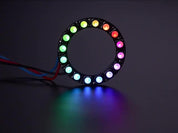 NeoPixel Ring with 16 x 5050 RGBW LEDs lighting up rainbow and white