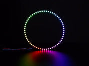 NeoPixel Ring with 60 x 5050 RGBW LEDs lighting up rainbow and white