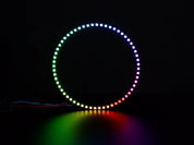 NeoPixel Ring with 60 x 5050 RGBW LEDs lighting up rainbow and white