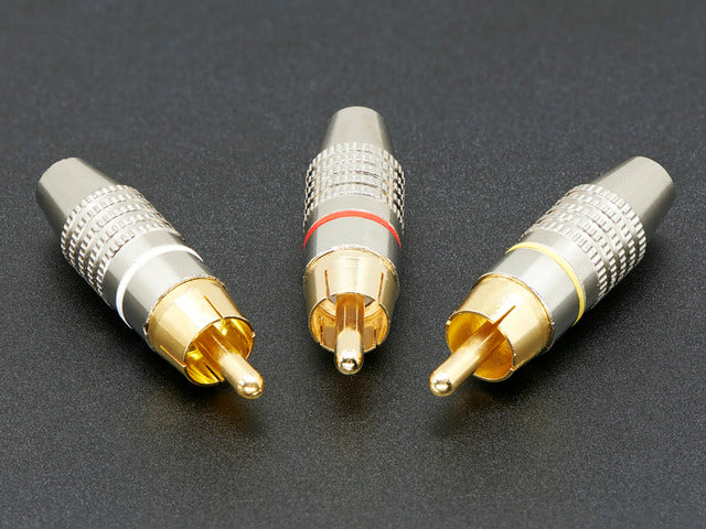 Three DIY RCA metal Plugs 