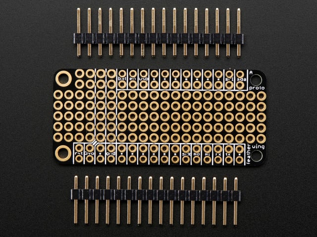 Prototyping feather wing PCB with loose headers