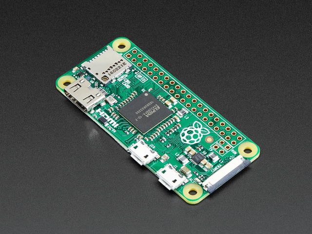 Angled shot of Raspberry Pi Zero computer