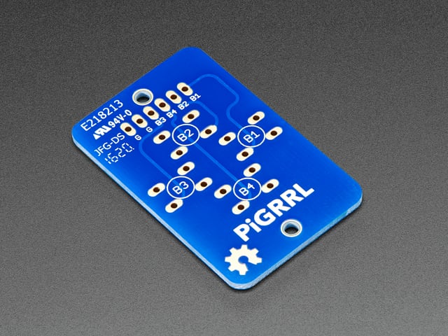 Angle shot PiGrrl Zero Custom Gamepad PCB 