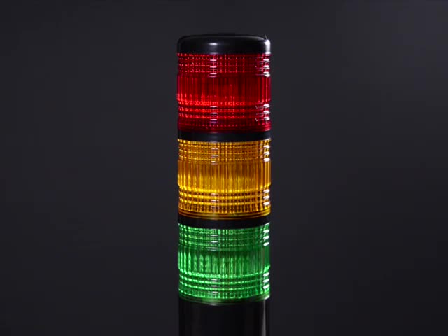 Tower Light with Red Yellow and Green segments lighting up