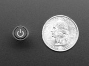 Mini Illuminated Momentary Pushbutton - Red Power Symbol