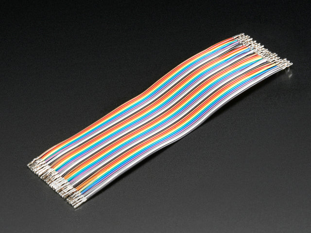 Angled shot of Premium Female/Female Raw Custom Jumper Wires - 40 x 6 (150mm)