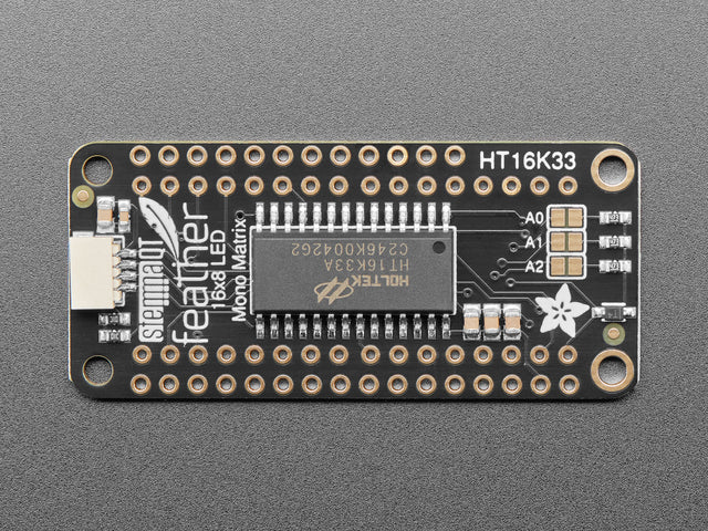 Adafruit 0.8" 8x16 LED Matrix FeatherWing Display Kit - White