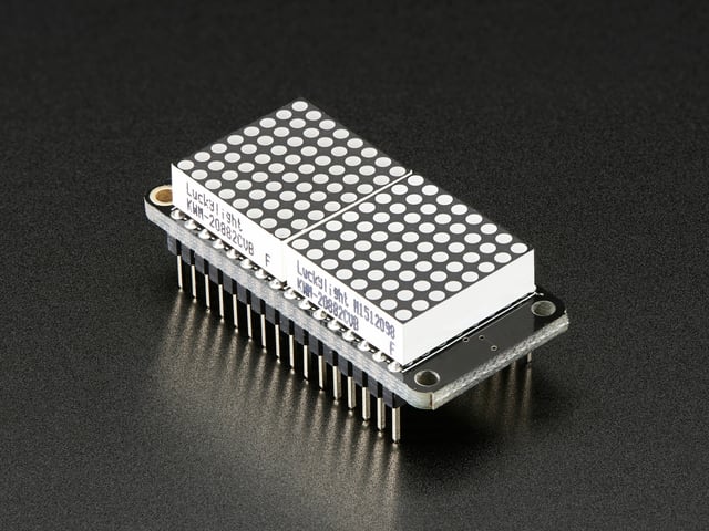 Adafruit 0.8" 8x16 LED Matrix FeatherWing Display - Yellow-Green