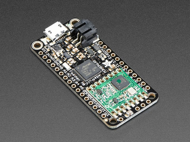 Angled shot of rectangular microcontroller.