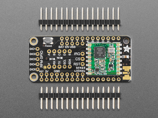 Adafruit Radio FeatherWing - RFM69HCW 433MHz