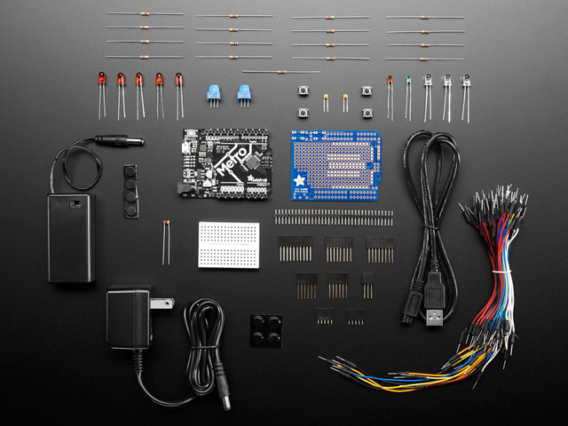 Components to a Adafruit Metro 328 Starter Pack. 
