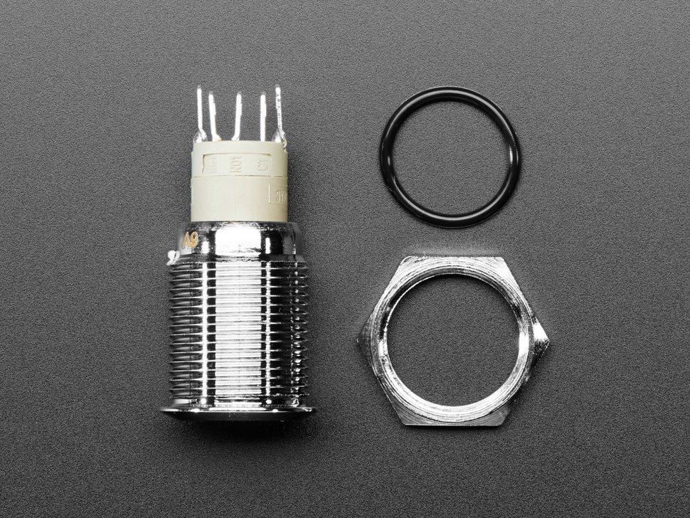Rugged Metal Pushbutton - 16mm 6V RGB Momentary