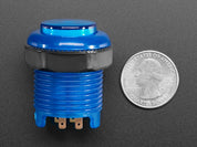 Arcade Button with LED - 30mm Translucent Blue