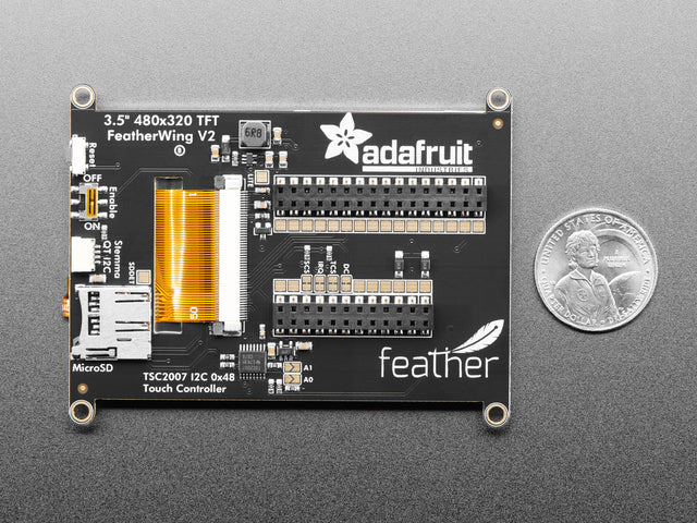 Adafruit TFT FeatherWing - 3.5" 480x320 Touchscreen for Feathers