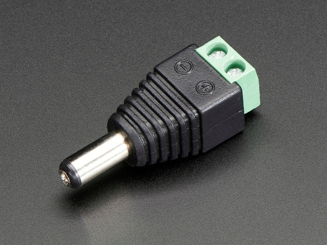 Angled shot of a Male DC Power adapter - 2.1mm plug 