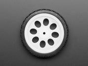 Thin White Wheel for TT DC Gearbox Motors - 65mm Diameter
